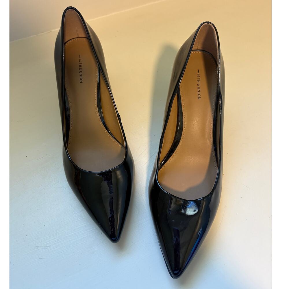14th & Union Black Patent Leather Pointed-toe pumps 7.5
